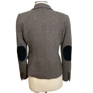 Zara Jackets Coats Zara Women Herringbone Blazer Elbow